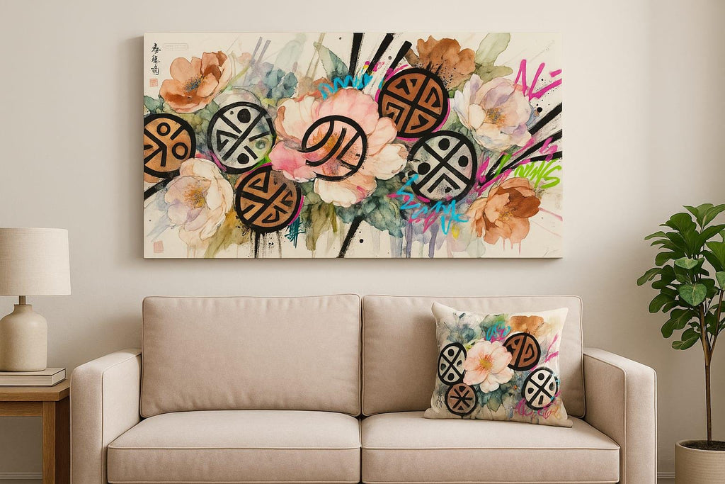 Floral Symbol Fusion Canvas