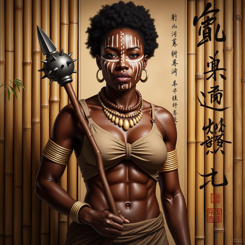 Tribal Spearwoman fine print