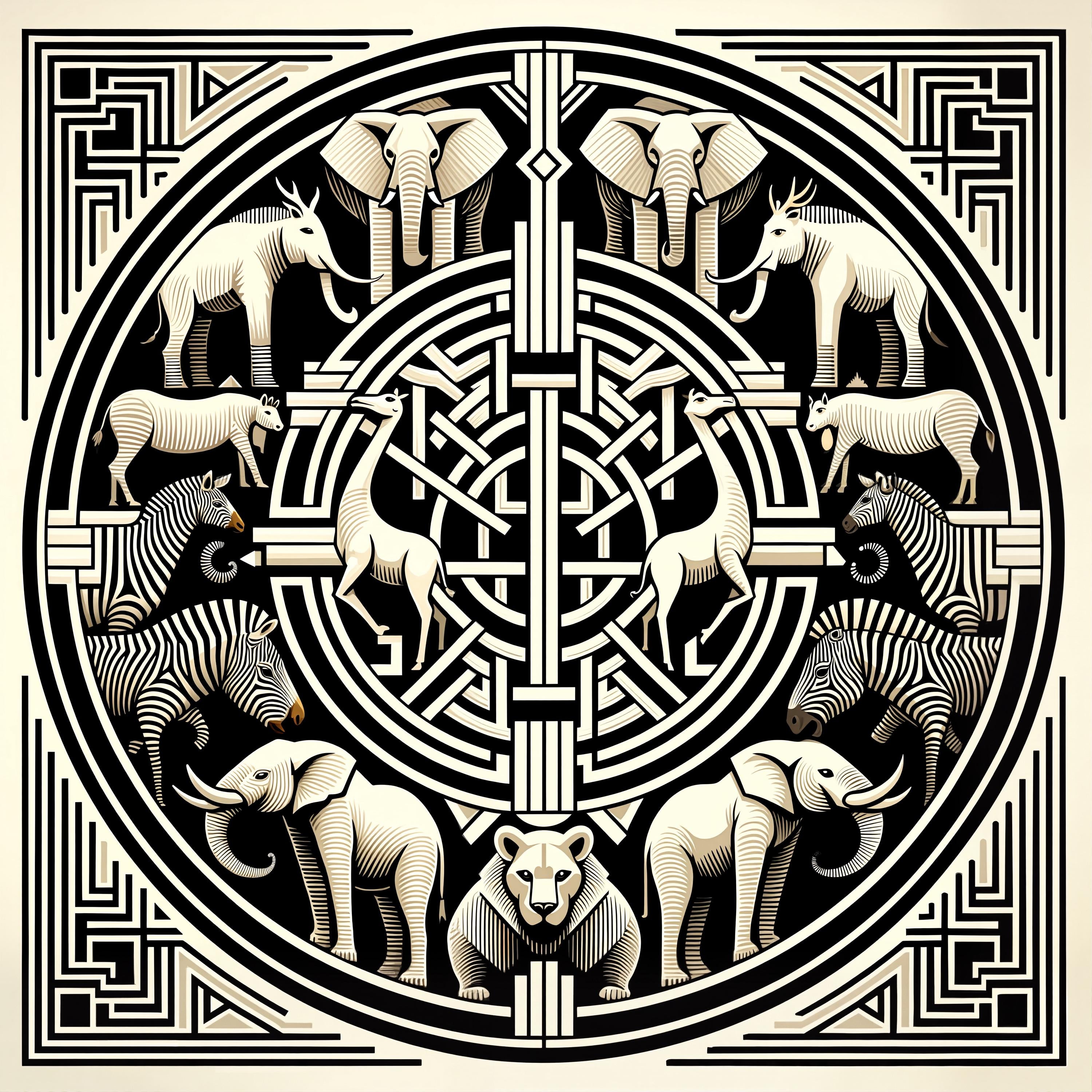 Circle of Wildlife cushion