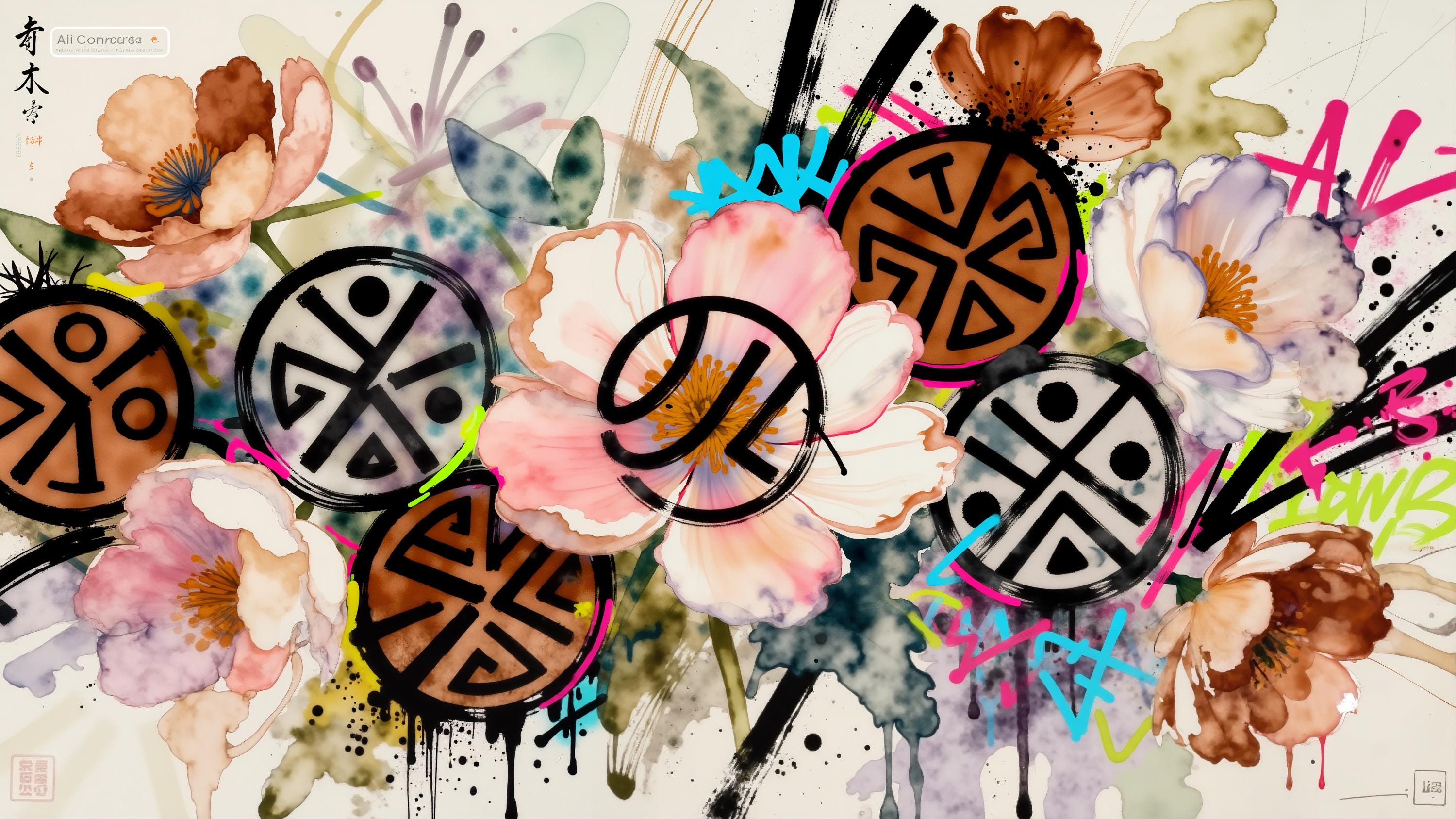 Floral Symbol Fusion Canvas