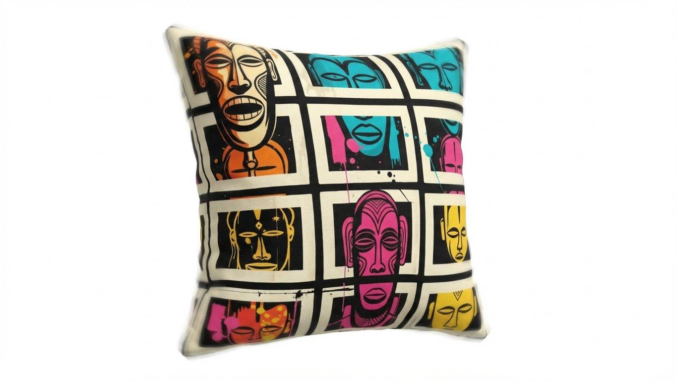 Faces of Many cushion