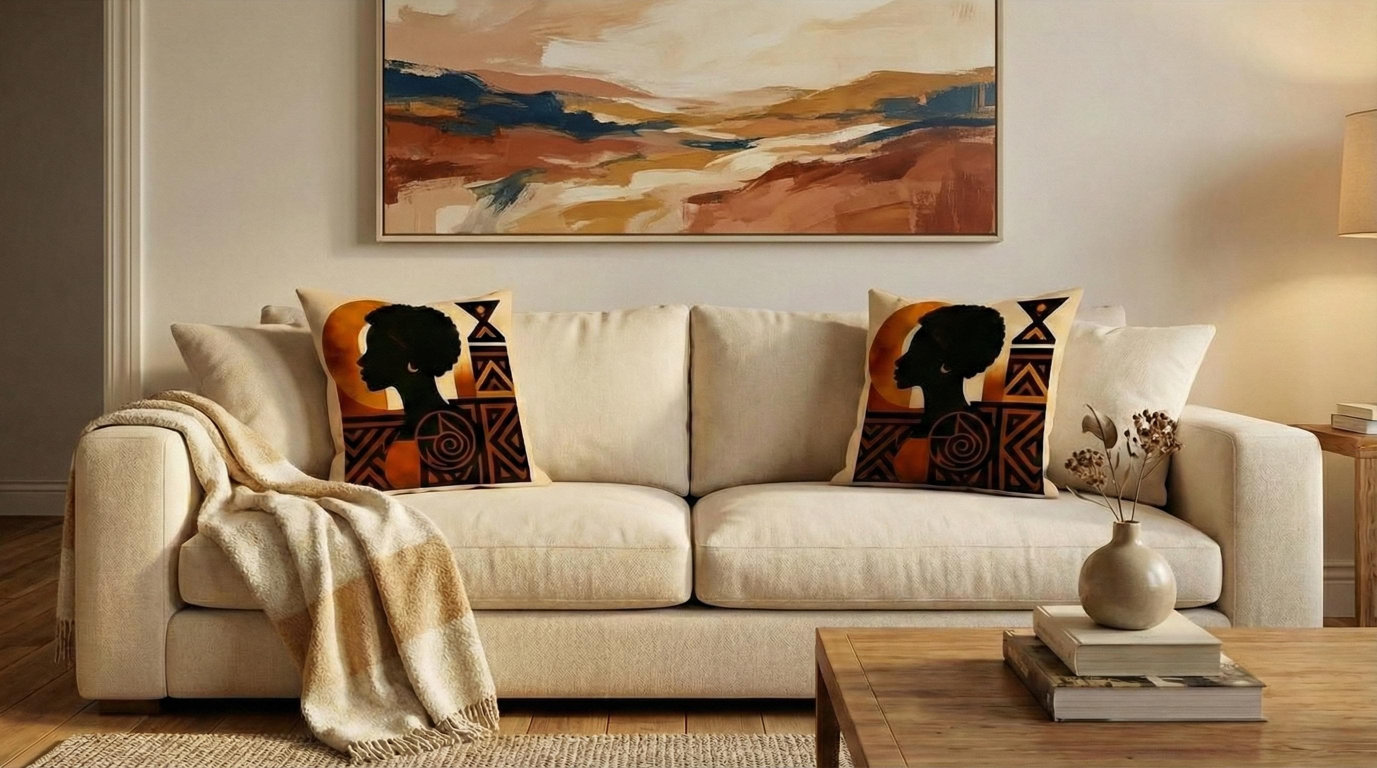 Warm Sunset Silhouette cushion