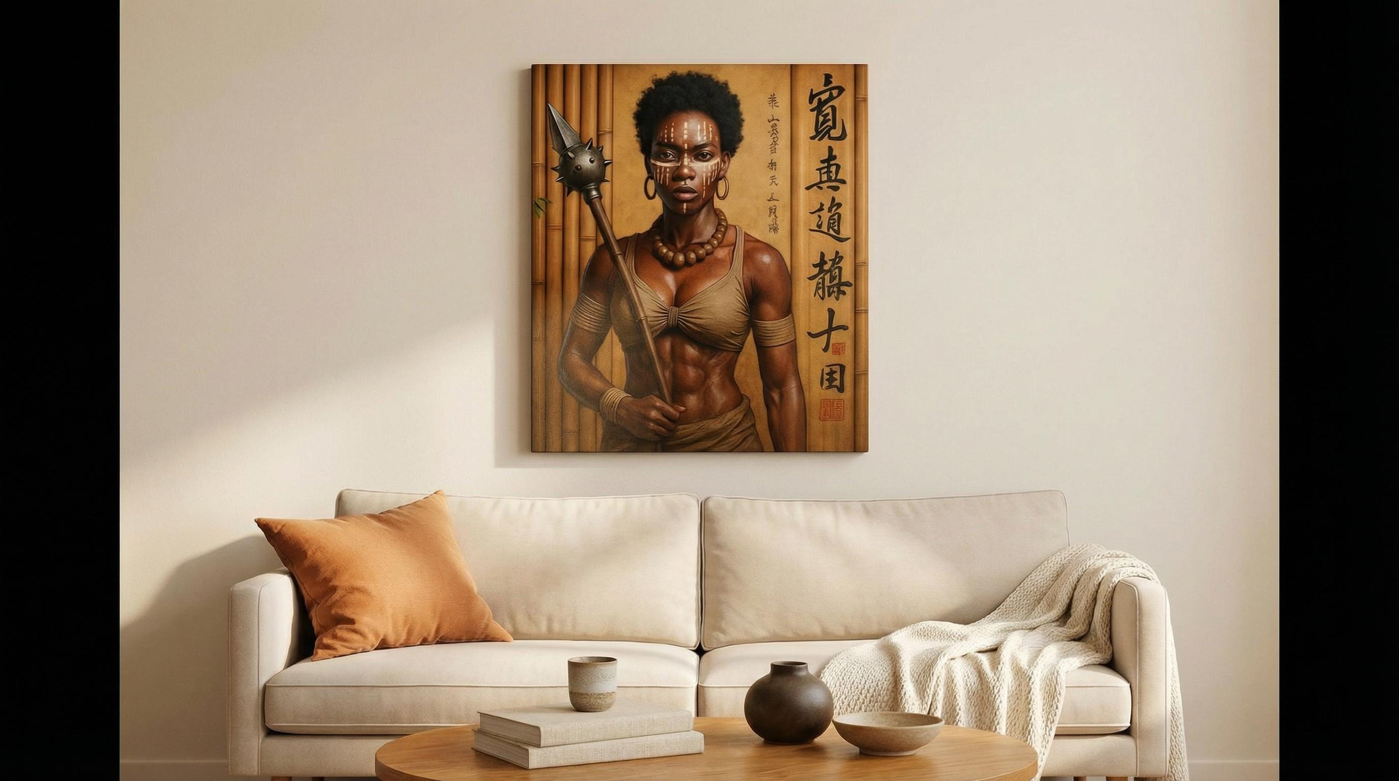 Tribal Spearwoman Canvas