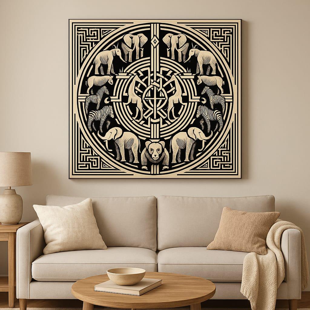 Circle of Wildlife Canvas