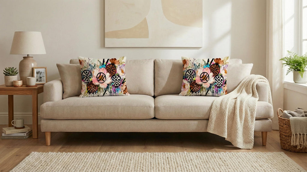 Floral Symbol Fusion cushion