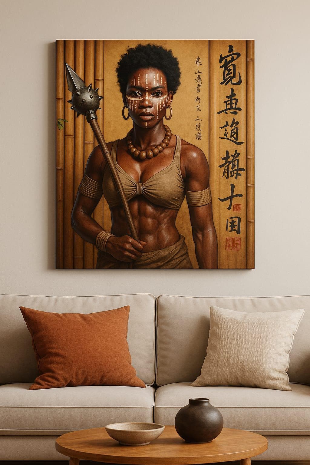 Tribal Spearwoman Canvas