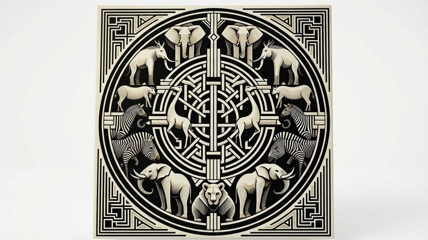 Circle of Wildlife Canvas