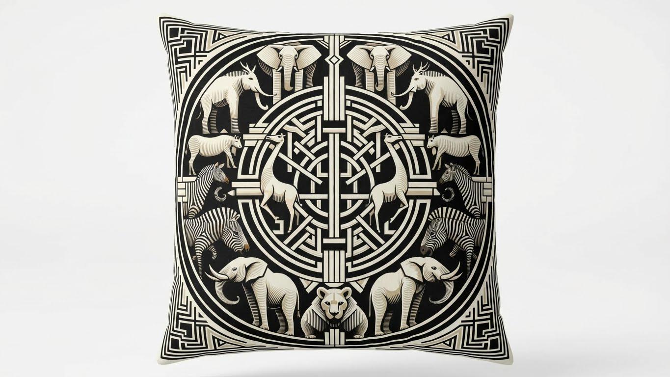 Circle of Wildlife cushion