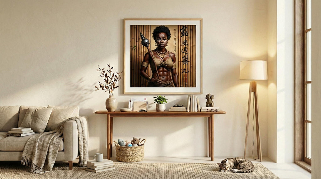 Tribal Spearwoman fine print