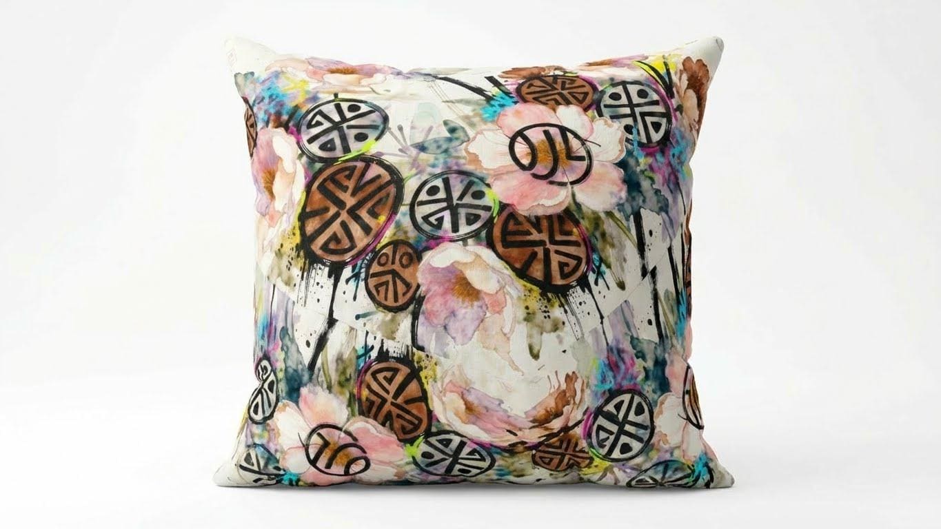 Floral Symbol Fusion cushion