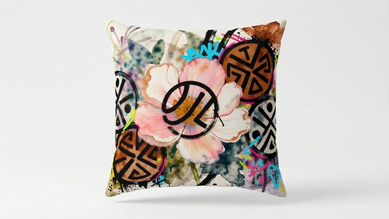 Floral Symbol Fusion cushion
