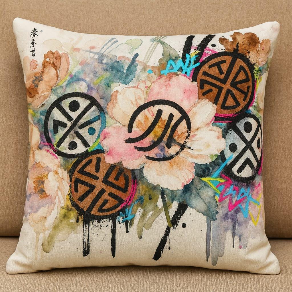 Floral Symbol Fusion cushion