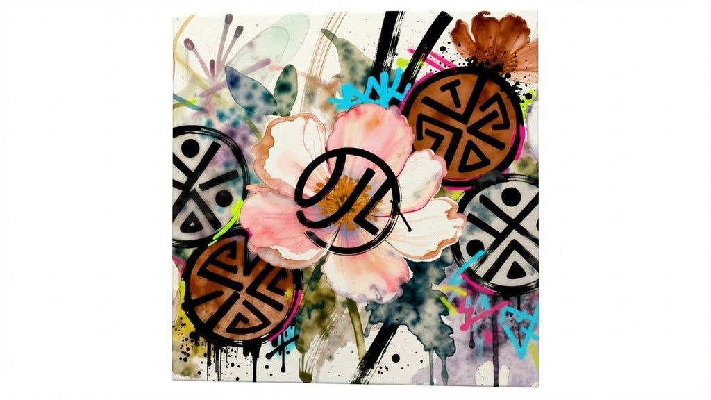 Floral Symbol Fusion Canvas